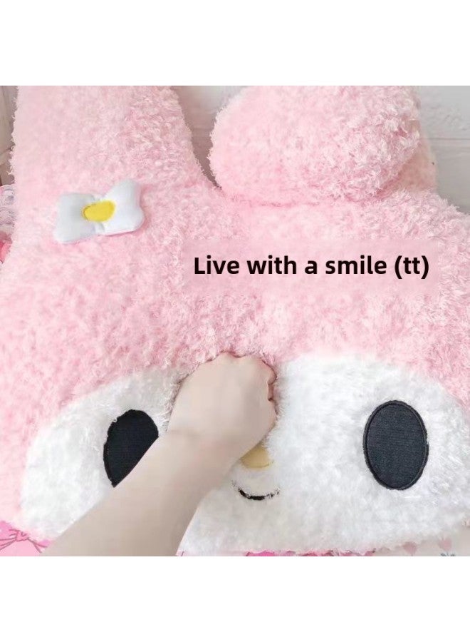 Ins Girly Heart Cartoon Strawberry Bear Hand Warmer Pillow Pillow Home Bedroom Sofa Cushion Girl Gift-Specifications:Melody Pillow (peach Velvet)-Color:About 40cm - Image 1