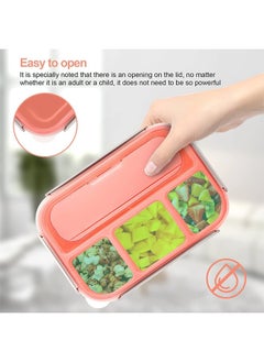 Arabest Lunch Box Kids Bento Box Adult Lunch Box Lunch Containers for Adults/Kids/Toddler 1300Ml -4 Compartment Bento Lunch Box Microwave And Dishwasher And Freezer Safe BPA Free -Pink  - Image 5