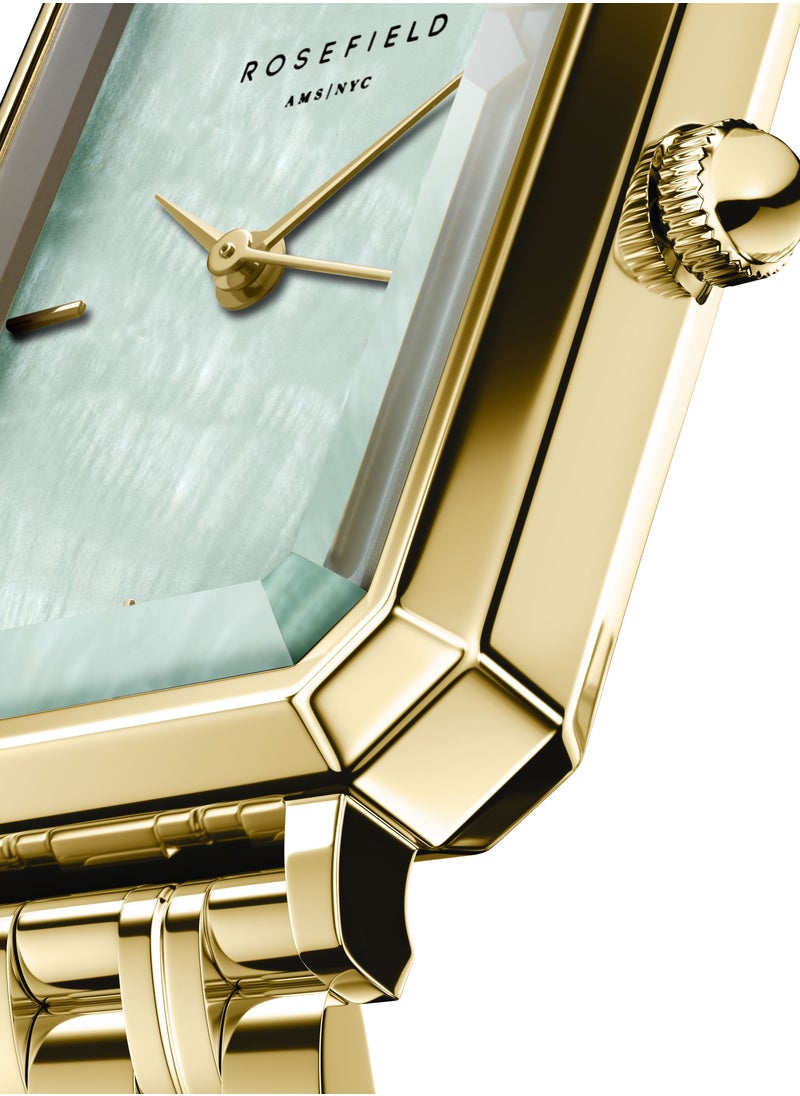 RoseField - Rosefield Octagon XS Mint Green MOP Steel Gold Women Watch - OGGSG-O71 - Image 1