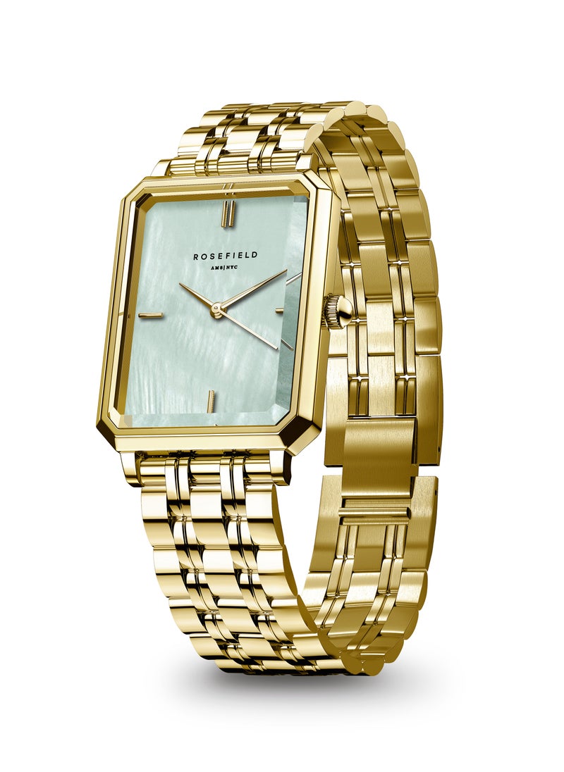 RoseField - Rosefield Octagon XS Mint Green MOP Steel Gold Women Watch - OGGSG-O71 - Image 1