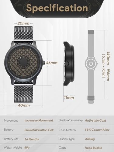 EUTOUR Men Watch Wrist Magneto Watch Magnetic Watches Minimalist Unisex Watch with Stainless Sliver Strap - Image 4