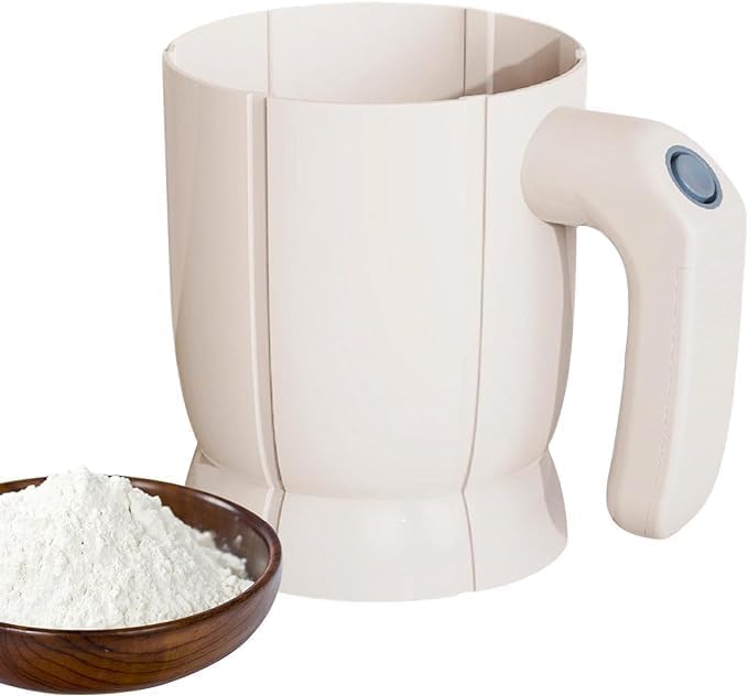 FALMAGU Electric Flour Sifter Home Baking Tool Kitchen Cooking Semi Automatic Cup for Powdered Sugar Battery Operated Capacity Handheld Easy to Clean 1 Pcs - Image 1