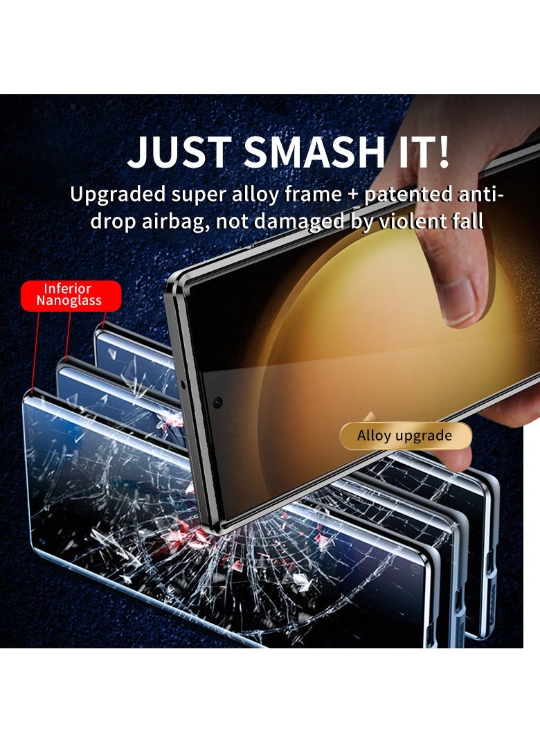 عام Case معدني مغناطيسي لهاتف Samsung Galaxy S23 Ultra/S23 Plus/S23 مع حماية مدمجة للعدسة من الألومنيوم فائقة الرقة. - Image 3