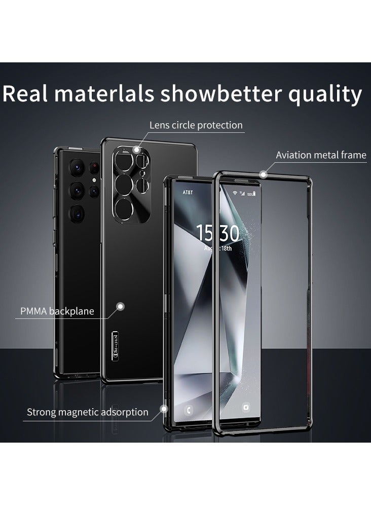 عام Case معدني مغناطيسي لهاتف Samsung Galaxy S23 Ultra/S23 Plus/S23 مع حماية مدمجة للعدسة من الألومنيوم فائقة الرقة. - Image 2