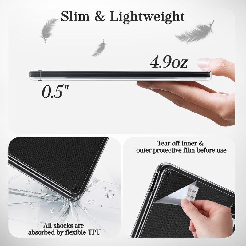 Vane Oak Magnetic Detachable Case for 7" Kobo Libra Colour (2024) / Kobo Libra 2 (2021), Slim PU Leather Case and Ultra Clear TPU Back Cover with Auto Wake/Sleep, Black - Image 5