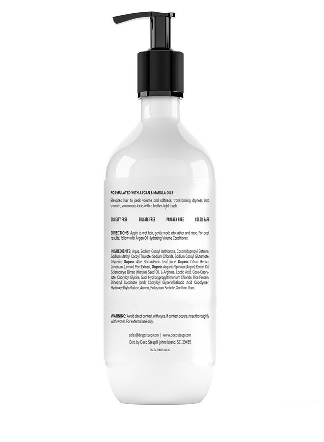 Deep Steep Argan Oil Hydrating Volume Shampoo, 17 oz - Volumizing Shampoo with Argan Oil, Aloe, Marula Oil & Rice Protein - Sulfate-Free, Vegan, Clean Beauty Hair Care, Full Hydration - Image 2