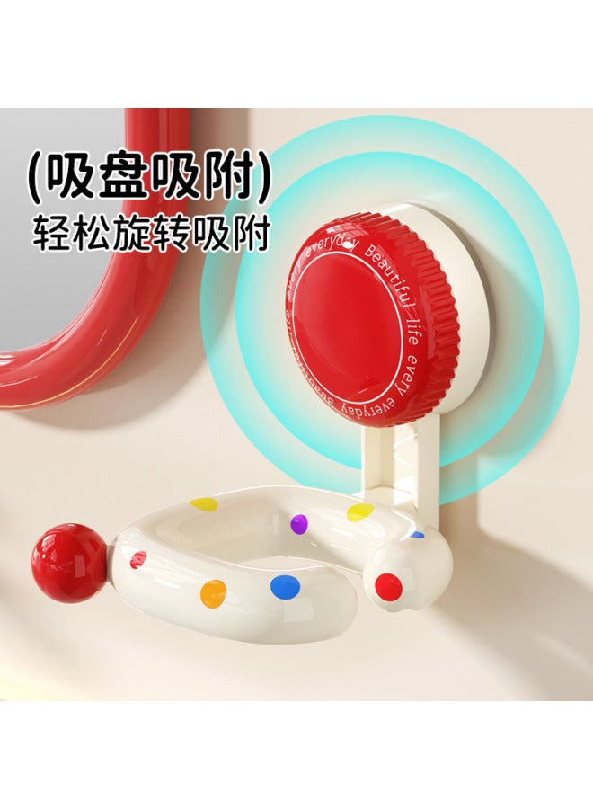 Polka dot hair dryer, rack, suction cup bracket, household toilet, bathroom, no punching, wall hanging, electric hair dryer, hanger 2pcs. - Image 2