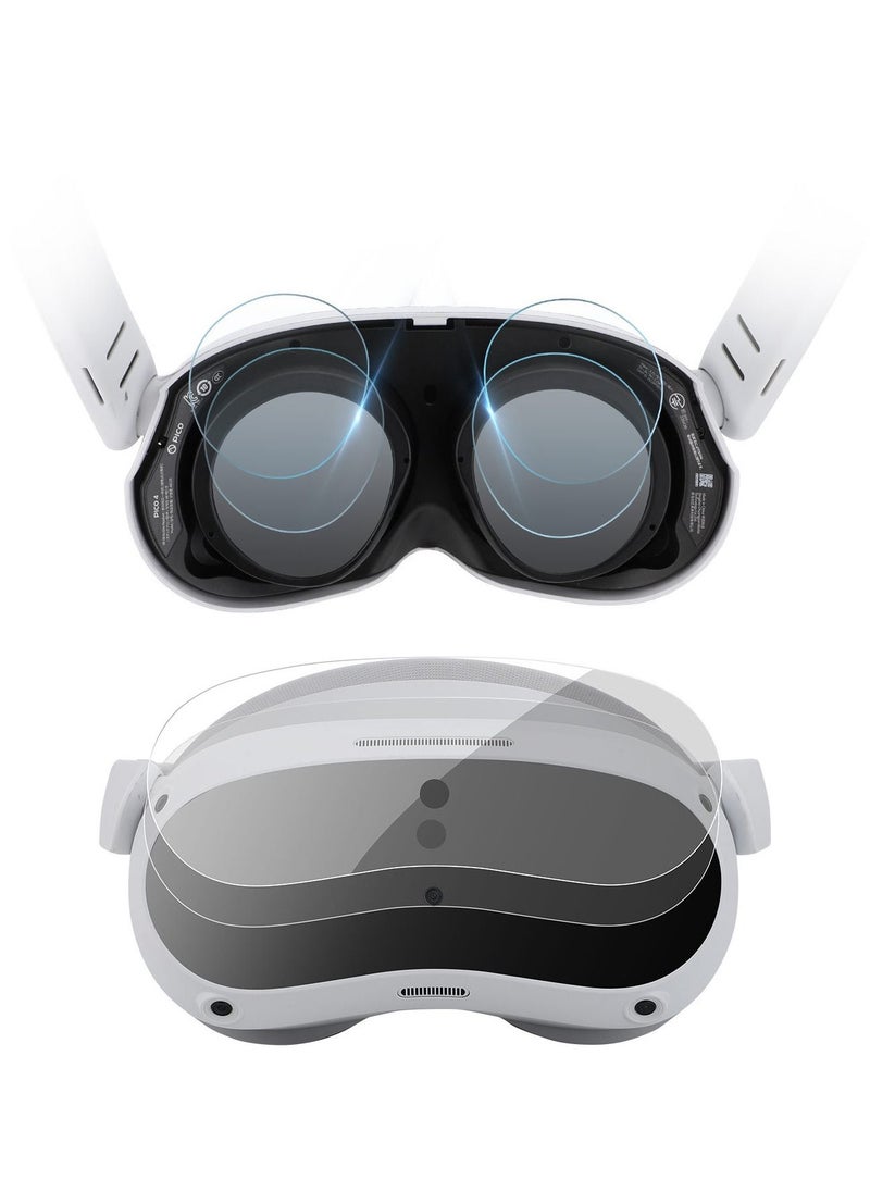 SYOSI VR Headset and Glasses Protective Film Set for PICO 4, HD Anti-scratch Soft Film Cover for Clear View VR Glasses Lens Film  - Image 1