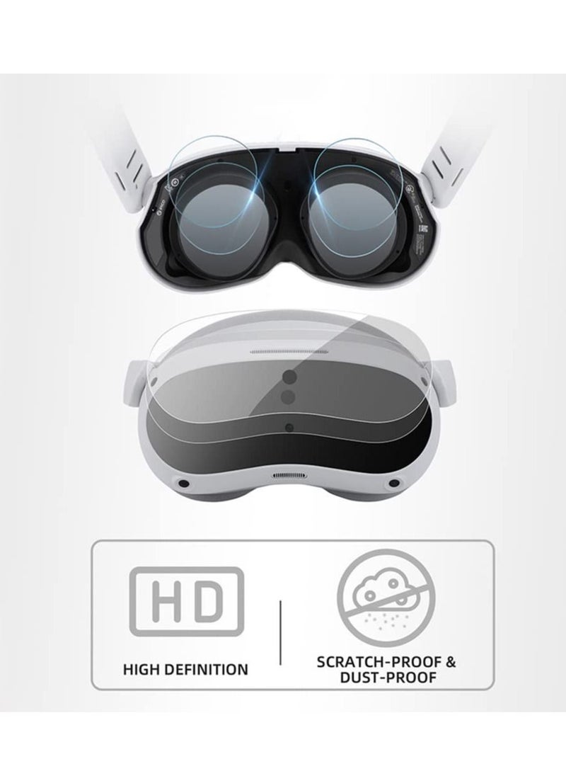 SYOSI VR Headset and Glasses Protective Film Set for PICO 4, HD Anti-scratch Soft Film Cover for Clear View VR Glasses Lens Film  - Image 5
