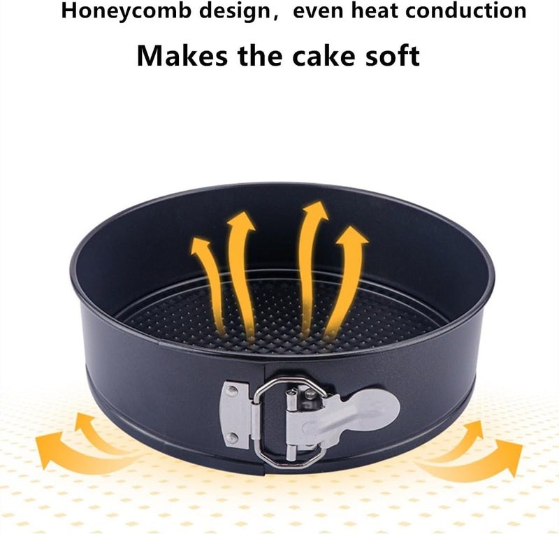 Tunyet Springform Pan, 3PCS 7,8,9 Inch Cheesecake Pans with Removable Bottom, Non-stick Spring Form Pan for Cheesecake (black) - Image 5