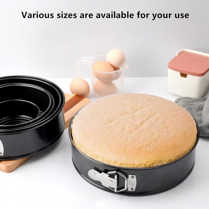 Tunyet Springform Pan, 3PCS 7,8,9 Inch Cheesecake Pans with Removable Bottom, Non-stick Spring Form Pan for Cheesecake (black) - Image 3