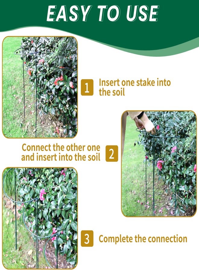 TCBWFY 14" Dx32 H Plant Supports Stakes for Large Heavy Plants,10Pack Peony Supports,Heavy Duty 5mm Wire Peony Cages,Interlock Garden Supports Ring Border Support,Plant Support Cage for Rose Flower - Image 5