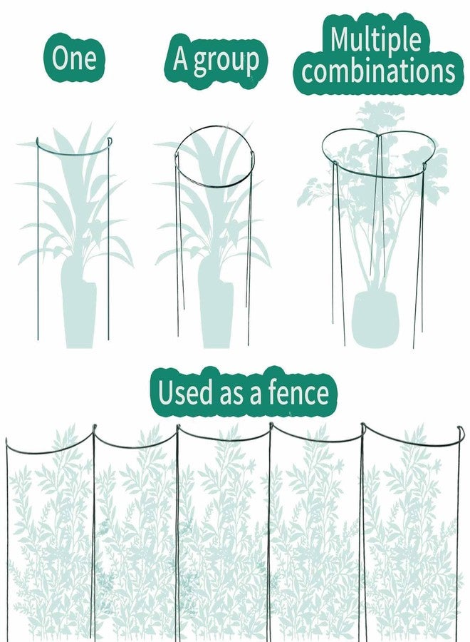 TCBWFY 14" Dx32 H Plant Supports Stakes for Large Heavy Plants,10Pack Peony Supports,Heavy Duty 5mm Wire Peony Cages,Interlock Garden Supports Ring Border Support,Plant Support Cage for Rose Flower - Image 4
