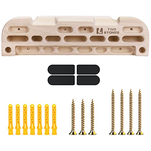 TWO STONES Wooden Hangboard Rock Climbing Pull Up Bar Designed Training for Climbing, Wooden Fingerboard Climbing Training Board for Building Core Strength and Endurance (CJ-HB2049) - Image 1