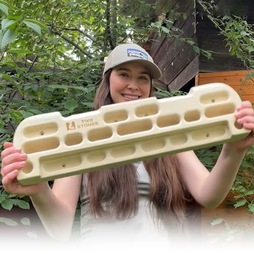 TWO STONES Wooden Hangboard Rock Climbing Pull Up Bar Designed Training for Climbing, Wooden Fingerboard Climbing Training Board for Building Core Strength and Endurance (CJ-HB2049) - Image 2