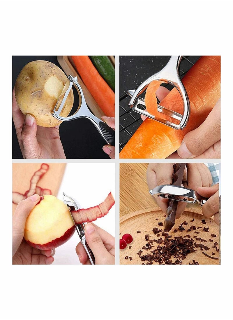 Excefore - Vegetable Peeler for Kitchen, Y-Shaped Peeler for Veggie Fruit, Stainless Steel Peelers with Ergonomic Non-Slip Handle, Good Grip & Durable, Set of 2 - Image 1