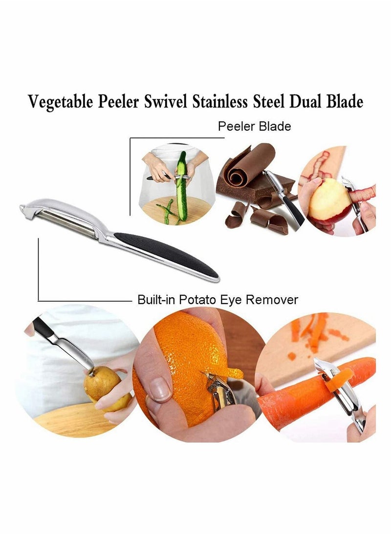 Excefore - Vegetable Peeler for Kitchen, Y-Shaped Peeler for Veggie Fruit, Stainless Steel Peelers with Ergonomic Non-Slip Handle, Good Grip & Durable, Set of 2 - Image 1