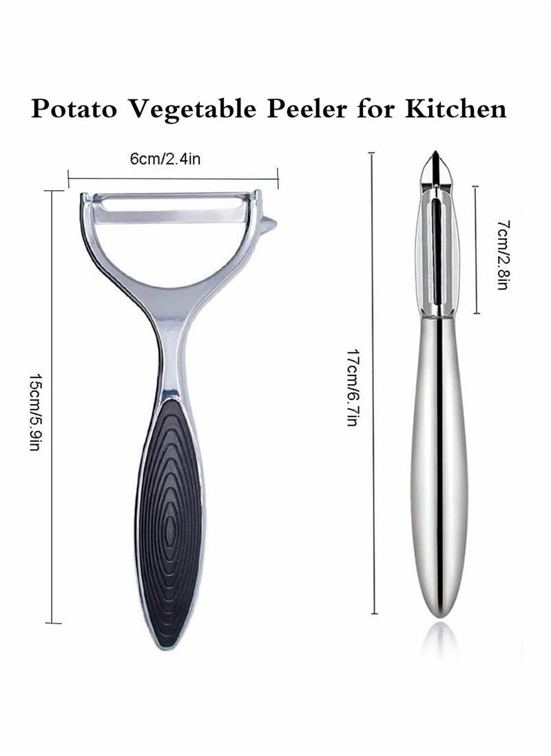 Excefore - Vegetable Peeler for Kitchen, Y-Shaped Peeler for Veggie Fruit, Stainless Steel Peelers with Ergonomic Non-Slip Handle, Good Grip & Durable, Set of 2 - Image 1