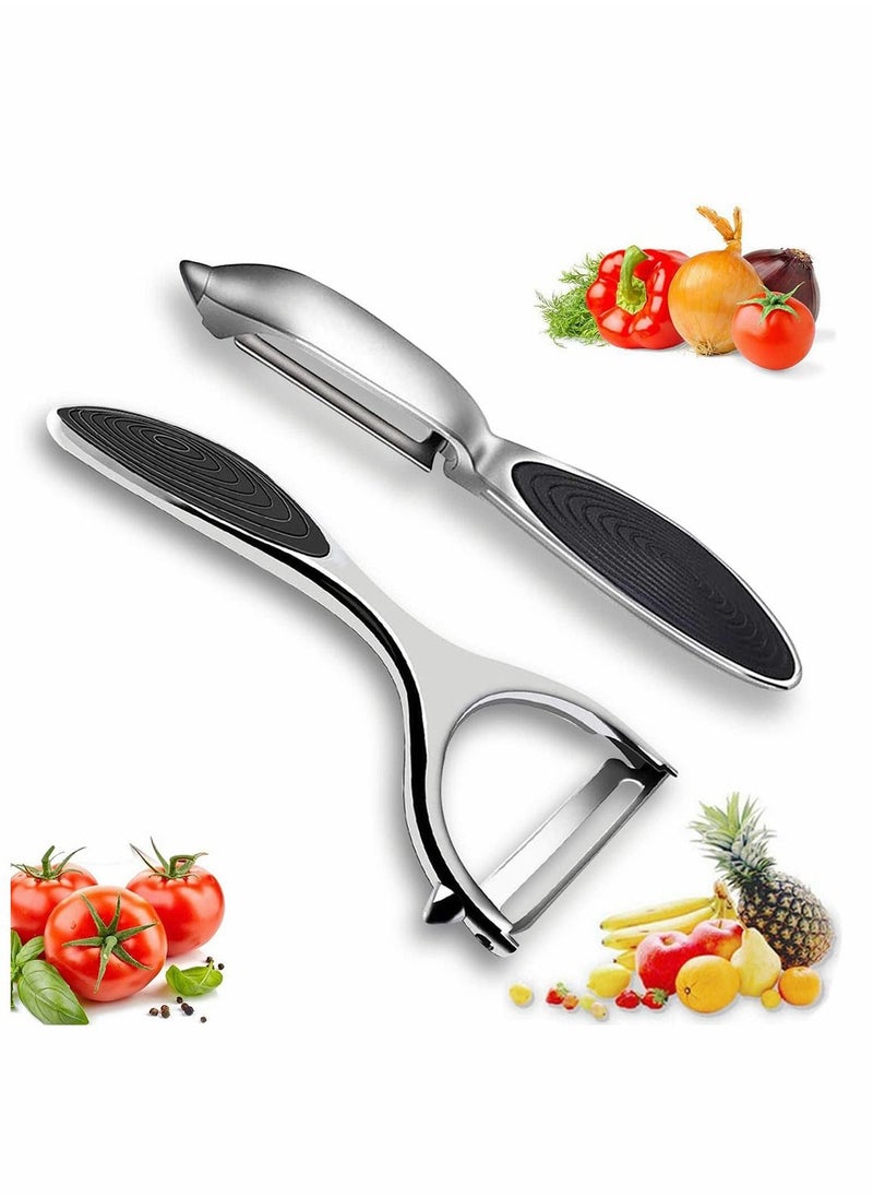 Excefore - Vegetable Peeler for Kitchen, Y-Shaped Peeler for Veggie Fruit, Stainless Steel Peelers with Ergonomic Non-Slip Handle, Good Grip & Durable, Set of 2 - Image 1