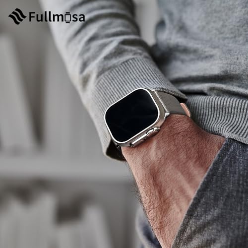 Fullmosa Leather Bands Compatible with Apple Watch Band 42mm 41mm 40mm 38mm for Women Men, Top Grain Genuine Leather Strap for iWatch Series 11/10/9/8/7/6/5/4/3/2/1,SE3/2/1, Grey/Silver - Image 5