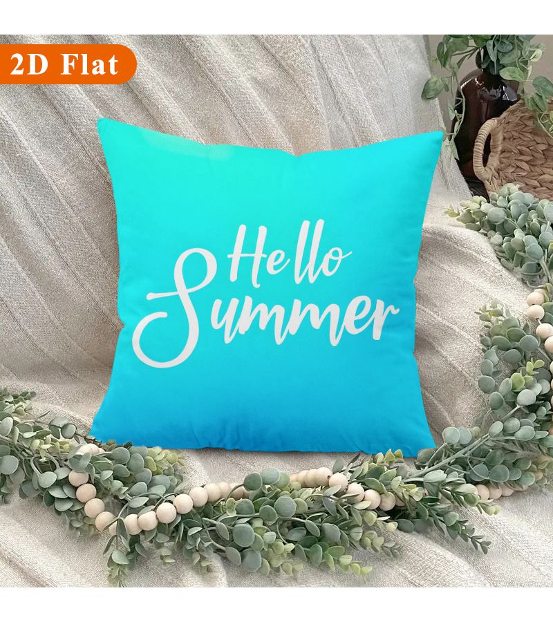 1pc Greetings Summer Square Vibrant Decorative Pillow Covers 18x18 Inch Double Side Print Featuring Zip Closure Perfect Decor For Living Room Bedroom Lounge Porch Terrace Pillow Insert Not Included - Image 4