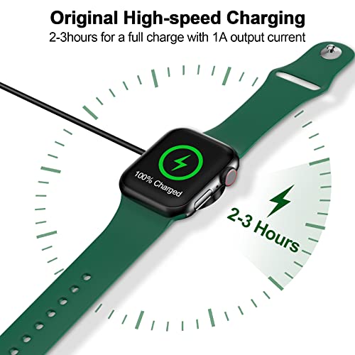 xiwxi 𝟐𝟎𝟐𝟓 𝐔𝐩𝐠𝐫𝐚𝐝𝐞𝐝 Magnetic Charging Cable for Apple Watch Charger,[USB C Port] Wireless Charger Cables Compatible with iWatch Series Ultra/10/9/8/7/6/SE/SE2/5/43.3FT/1M,Black - Image 3