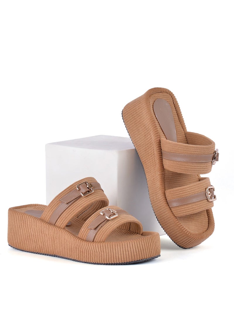 LIFESTYLISH - Slipper Heel Cloth Plush S-15 - Havan - Image 1