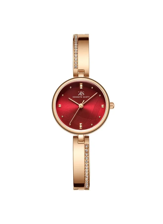 KENNETH SCOTT Kenneth Scott K23506-RBKR Women's Analog Display Watch & Alloy Strap Rose Gold