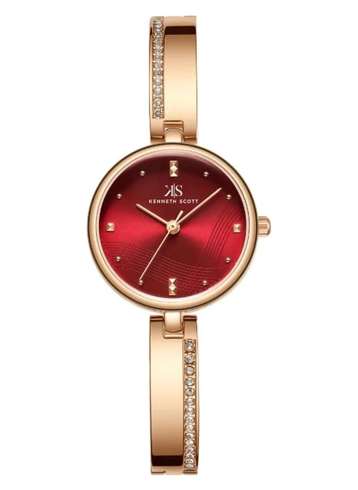 KENNETH SCOTT Kenneth Scott K23506-RBKR Women's Analog Display Watch & Alloy Strap Rose Gold
