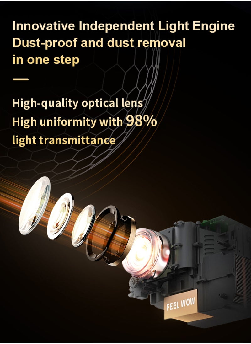 LCD Projector with Bracket - Support HD 1080P/2K/4K - Support 120 Inches - Smart Projector with Dual-band Wifi 6 and Bluetooth - Android 11 - Portable Mobile Home Theater - Suitable for Games, Office, Movies