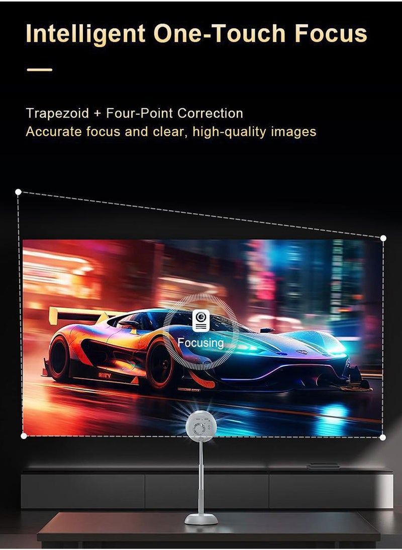 LCD Projector with Bracket - Support HD 1080P/2K/4K - Support 120 Inches - Smart Projector with Dual-band Wifi 6 and Bluetooth - Android 11 - Portable Mobile Home Theater - Suitable for Games, Office, Movies