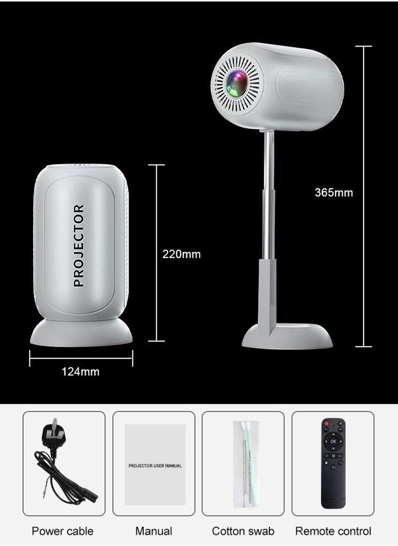 LCD Projector with Bracket - Support HD 1080P/2K/4K - Support 120 Inches - Smart Projector with Dual-band Wifi 6 and Bluetooth - Android 11 - Portable Mobile Home Theater - Suitable for Games, Office, Movies