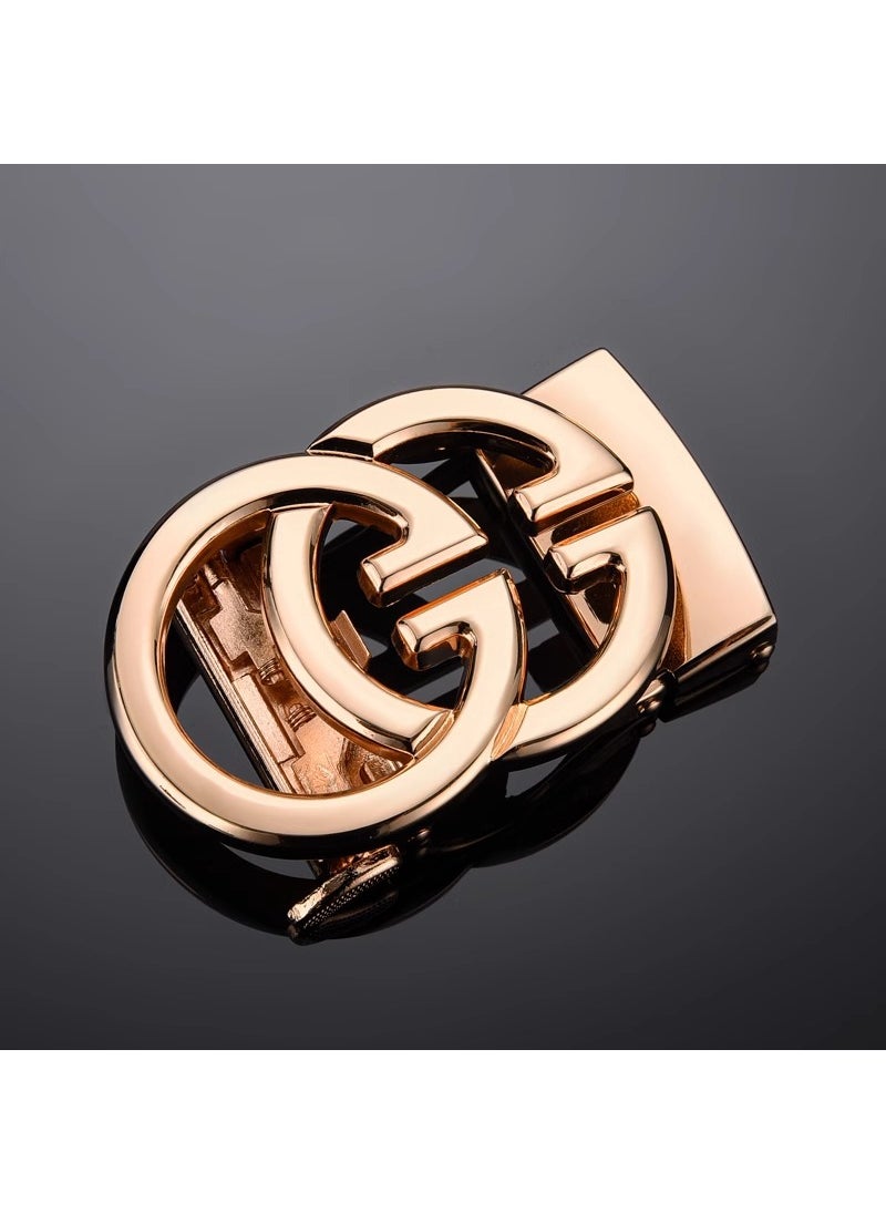 Generic Luxury Alloy Automatic Belt Buckle 3.5cm Men Black Double G [alloy buckle] automatic buckle 