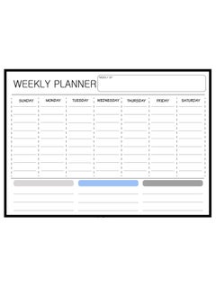 Generic White Weekly Planner A3 Fridge Magnet Strong Dry Erase Magnetic Planner Monthly And Weekly Planner, Anti-Fouling Magnetic Whiteboard Calendar, Magnetic Calendar Message Board Dry Erase Soft Whiteboard  - Image 1