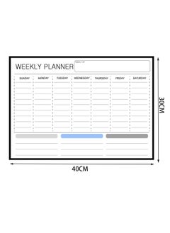 Generic White Weekly Planner A3 Fridge Magnet Strong Dry Erase Magnetic Planner Monthly And Weekly Planner, Anti-Fouling Magnetic Whiteboard Calendar, Magnetic Calendar Message Board Dry Erase Soft Whiteboard  - Image 2