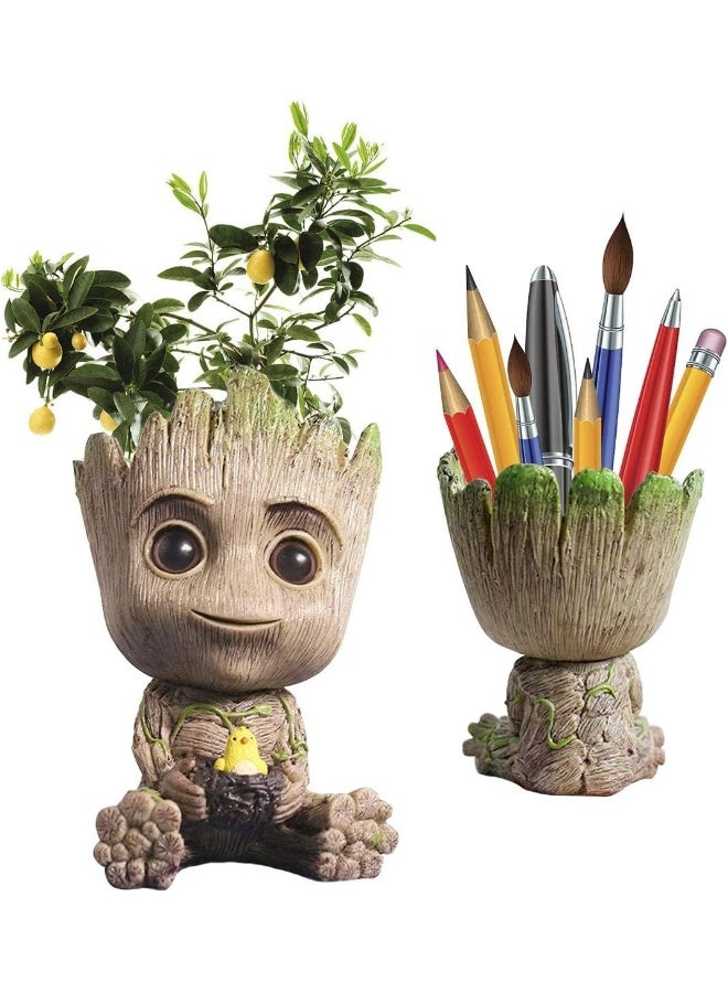 Unique shape Baby Groot Succulents Pot, Cute Succulent Pot Flower Succulent Planters Live, Baby Groot Flower Pot Pencil Pen Holder Gift for Kids, Pack of 1 (Design 5)