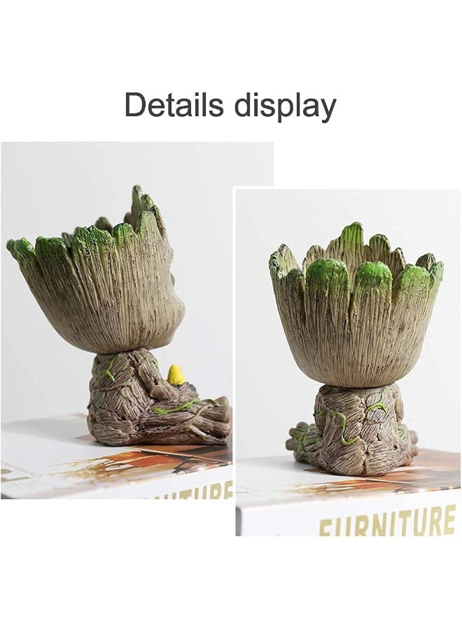 Unique shape Baby Groot Succulents Pot, Cute Succulent Pot Flower Succulent Planters Live, Baby Groot Flower Pot Pencil Pen Holder Gift for Kids, Pack of 1 (Design 5)