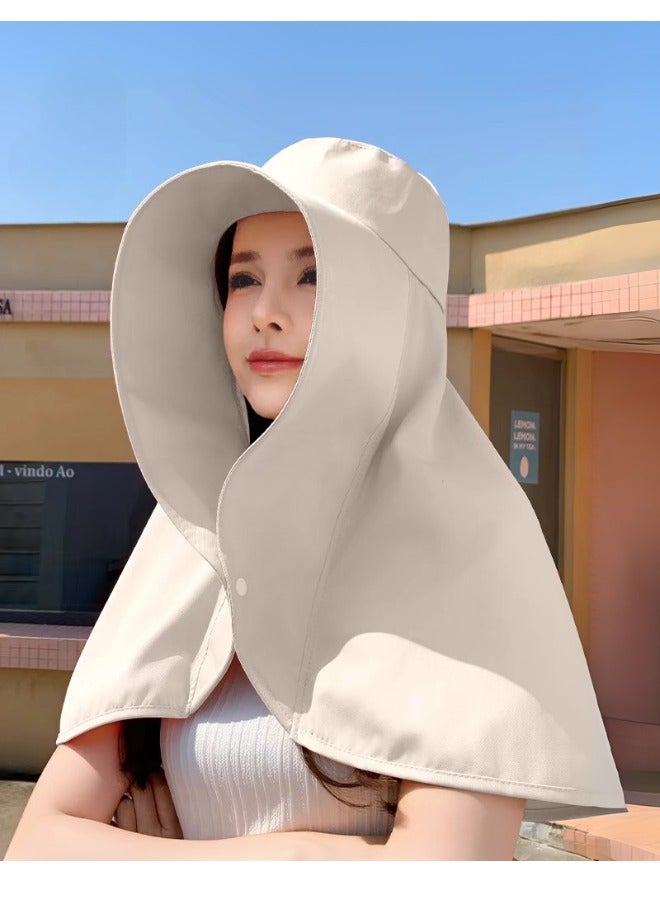 Foldable Wide Brim Sun Hat with Shawl,UPF 50+ UV Protection, Breathable,Ponytail-Friendly,Adjustable,Neck and Face Coverage,for Desert,Safari, Beach, Hiking, Camping, Outdoor,Travel - Image 2