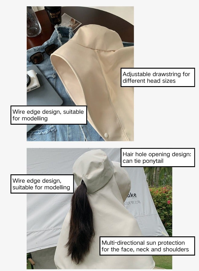 Foldable Wide Brim Sun Hat with Shawl,UPF 50+ UV Protection, Breathable,Ponytail-Friendly,Adjustable,Neck and Face Coverage,for Desert,Safari, Beach, Hiking, Camping, Outdoor,Travel - Image 4