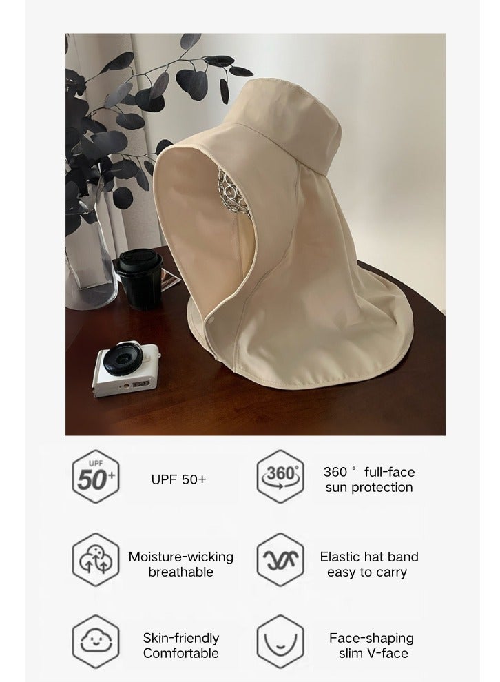 Foldable Wide Brim Sun Hat with Shawl,UPF 50+ UV Protection, Breathable,Ponytail-Friendly,Adjustable,Neck and Face Coverage,for Desert,Safari, Beach, Hiking, Camping, Outdoor,Travel - Image 5