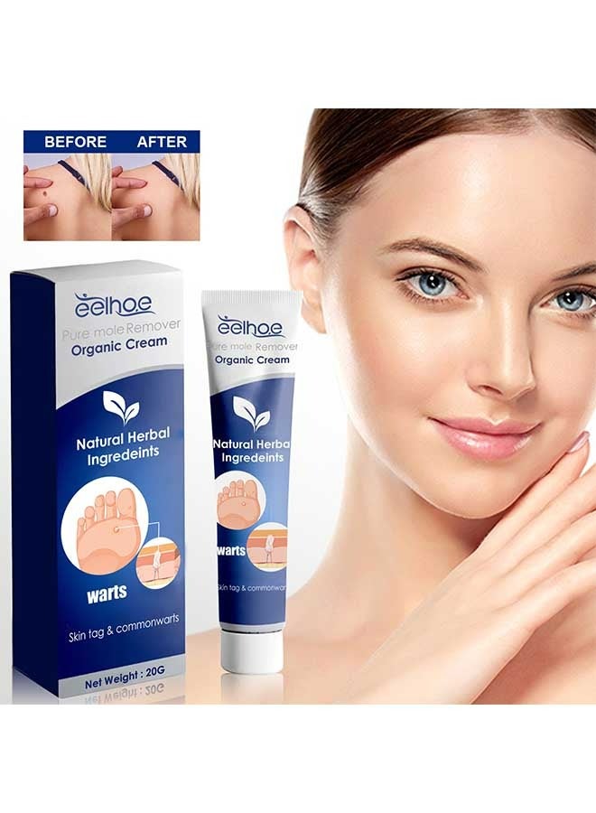 إيلهو كريم إزالة الشامات العضوية النقية - 20 جرام ، مكون عضوي طبيعي / آمن غير مؤلم / سريع لإزالة البثور / لا تترك ندوب ، إزالة علامات الجلد والقرنية - كريم جديد لإزالة الشامات لجميع الناس - Image 1