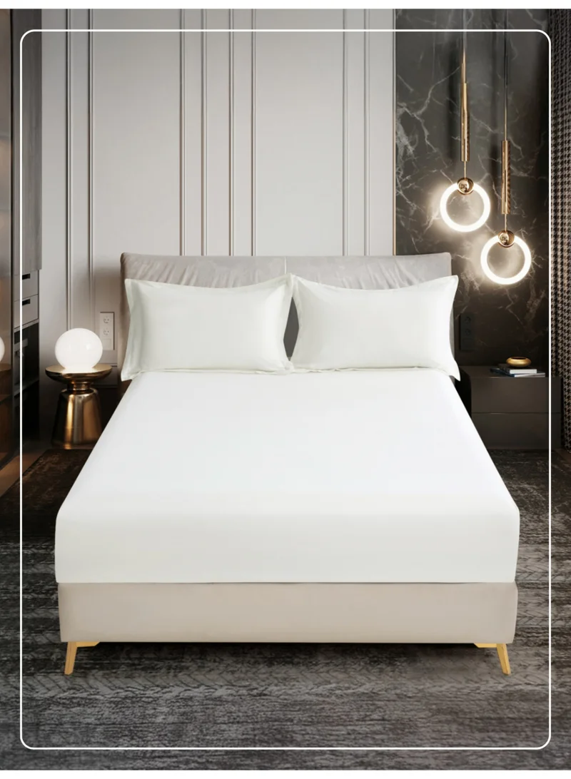 Donetella Bedding Fitted Sheet - Fits 90x200 Cm Bed For Single Bed 2 Pcs (1 Fitted Sheet and 1 Pillowcase) - 30 Cm Deep Pocket - Solid Bed Sheet