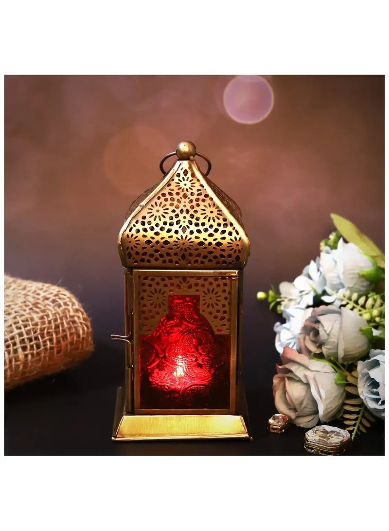 BJM Handmade Decorative Candle Holder Vintage Lantern, Living Room, Bedroom & Outdoor | Home Decoration, Hanging, Table Top | Ramadan, Eid, Diwali, Weddings, Parties | Iron | Assorted Colors - Image 4