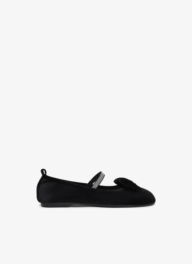 Styli Teens Black Bow Detail Ballet Flats