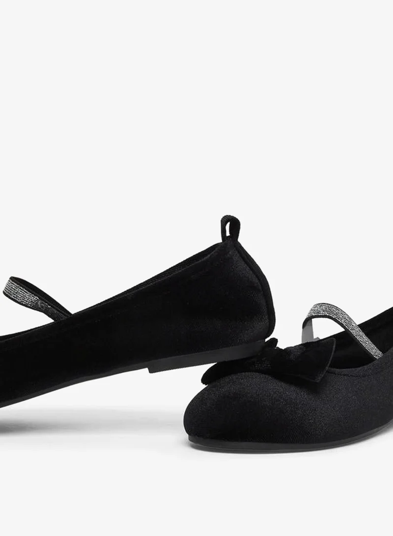 Styli Teens Black Bow Detail Ballet Flats