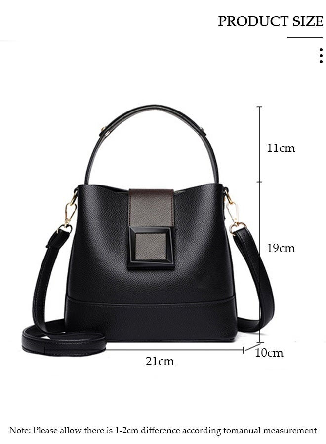 DUNISO Handbag Bucket Bag for Women Faux Leather Large Capacity Anti Theft Crossbody Shoulder Bucket Bag With Detachable Strap - Image 3