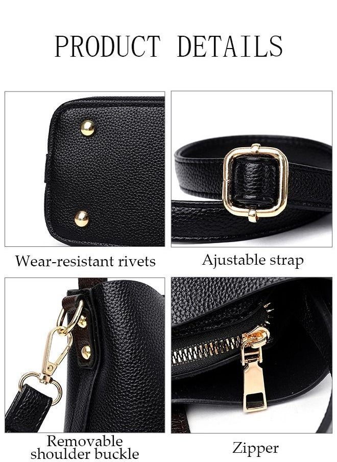 DUNISO - Handbag Bucket Bag for Women Faux Leather Large Capacity Anti Theft Crossbody Shoulder Bucket Bag With Detachable Strap - Image 1