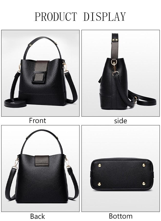 DUNISO - Handbag Bucket Bag for Women Faux Leather Large Capacity Anti Theft Crossbody Shoulder Bucket Bag With Detachable Strap - Image 1