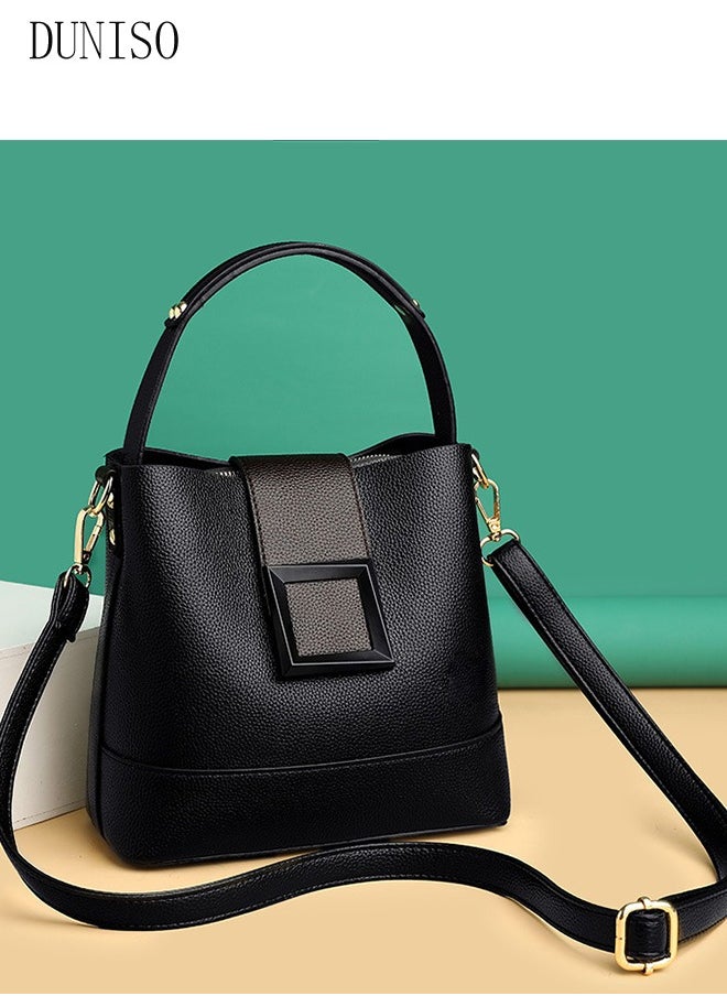 DUNISO - Handbag Bucket Bag for Women Faux Leather Large Capacity Anti Theft Crossbody Shoulder Bucket Bag With Detachable Strap - Image 1