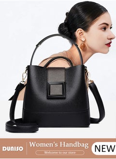 Handbag Bucket Bag for Women Faux Leather Large Capacity Anti Theft Crossbody Shoulder Bucket Bag With Detachable Strap